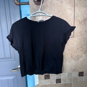 Zara cropped black shirt